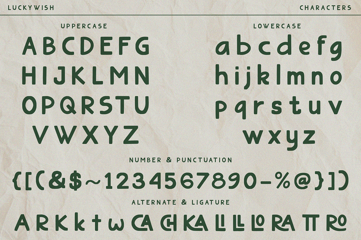 Luckywish Homemade Sans Serif Font, a Sans Serif Font by roomspace creative lab (Photo 12 of 12)