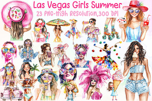 Las Vegas Girls Summer Clipart, an Illustration by Sublimation Artist