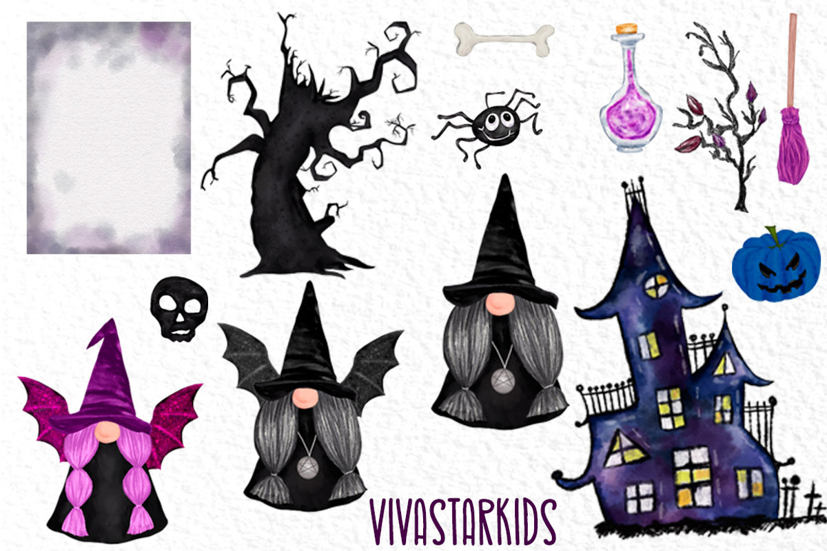 Halloween Kids clipart Cute Gnomes, an Illustration by vivastarkids (Photo 3 of 8)