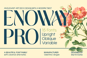 Enoway Pro Modern Art Deco Font, a Sans Serif Font by Valentino Vergan