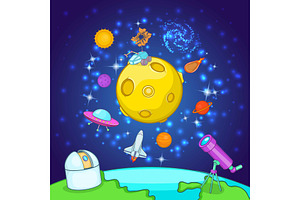 Space Exploration Concept, Cartoon