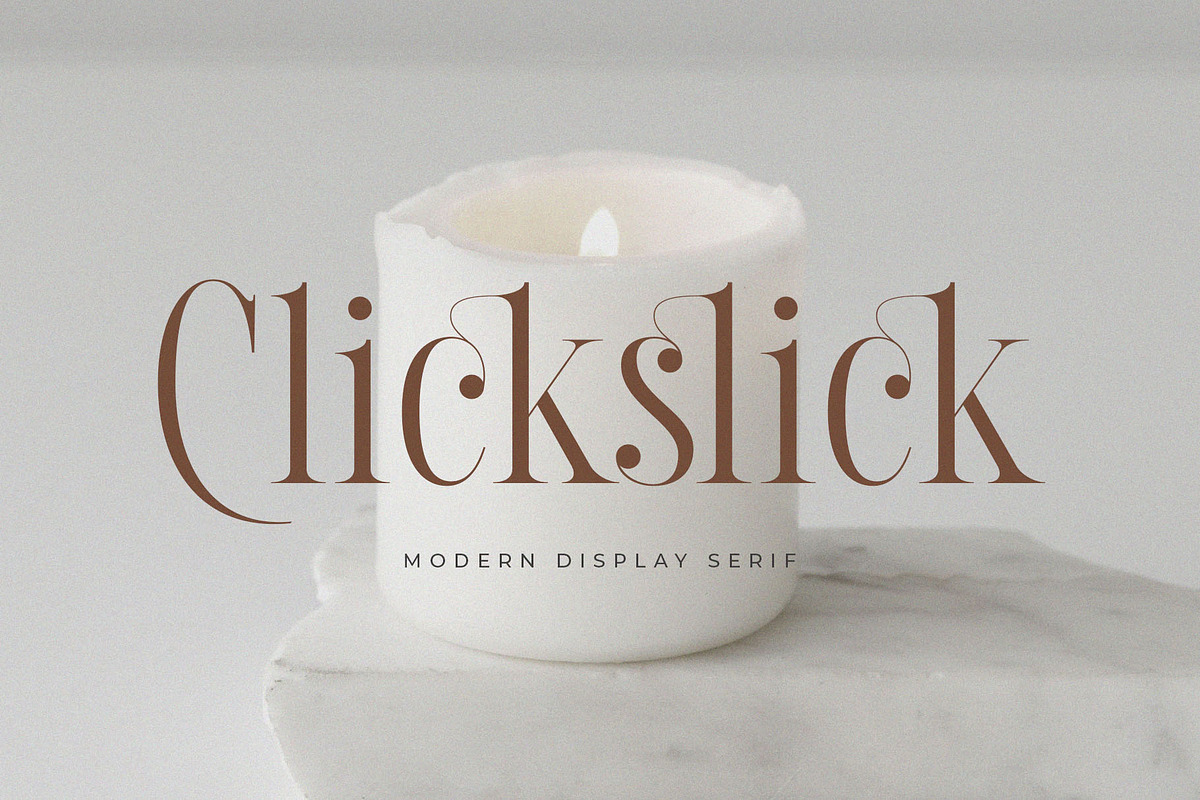 Clickslick - Modern Display Serif, a Serif Font by Jimoji (Photo 1 of 11)