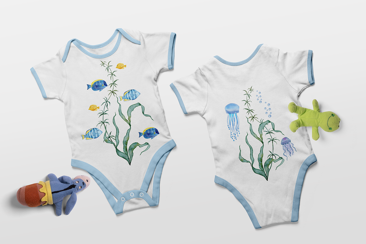 Floating Fish Watercolor Set, a Decorative Illustration by Aurella Art (Photo 7 of 12)