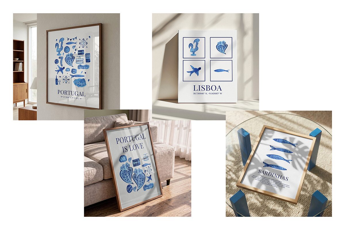 Portugal Blue & White Watercolor, a Decorative Illustration by ElicoelhoDesign Shop (Photo 5 of 5)