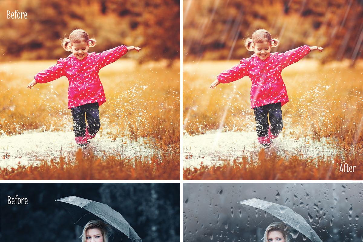 25 Rain Overlays - Falling Raindrops preview 4