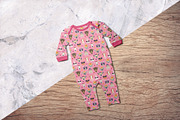 Kids Quarter Sleeve Romper Mockup, a Product Mockup by Designertale (Thumbnail 3 of 9)
