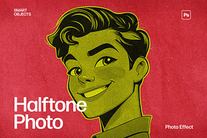 Retro Halftone Comic Portrait, a Layer Style Add-On by DesignerCandies