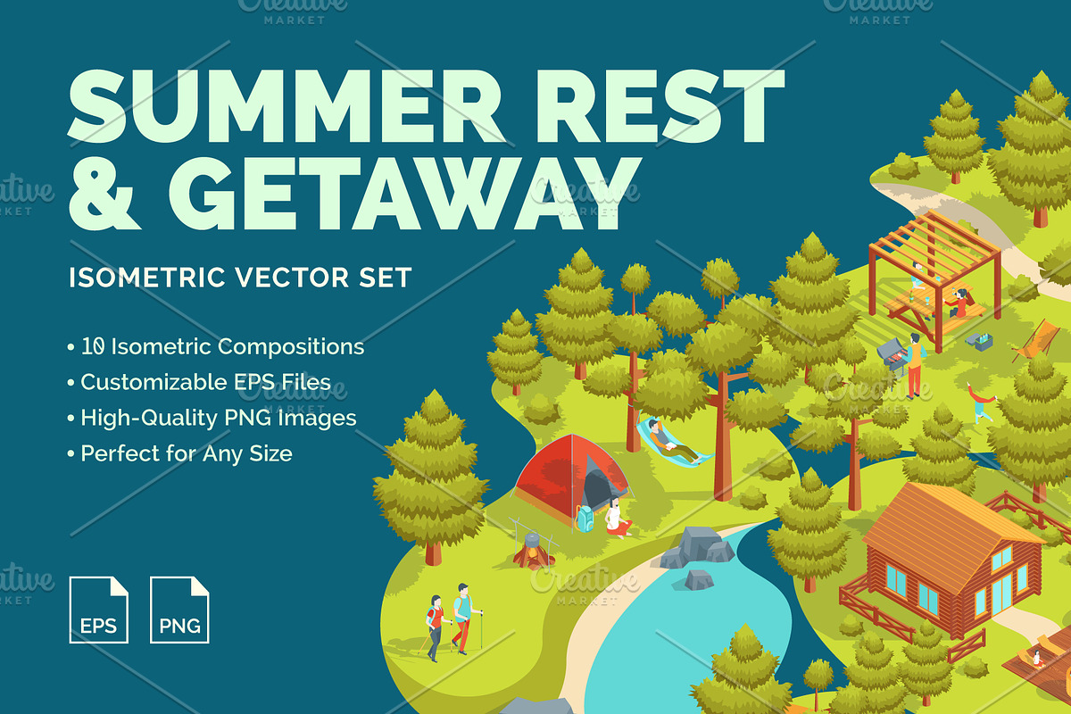 Summer Rest Set Vector, an Object Graphic by 35lab (Photo 1 of 6)