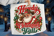 Howdy Christmas Y'all Santa PNG, a Seasonal Illustration by Canvas Craft (Thumbnail 1 of 6)