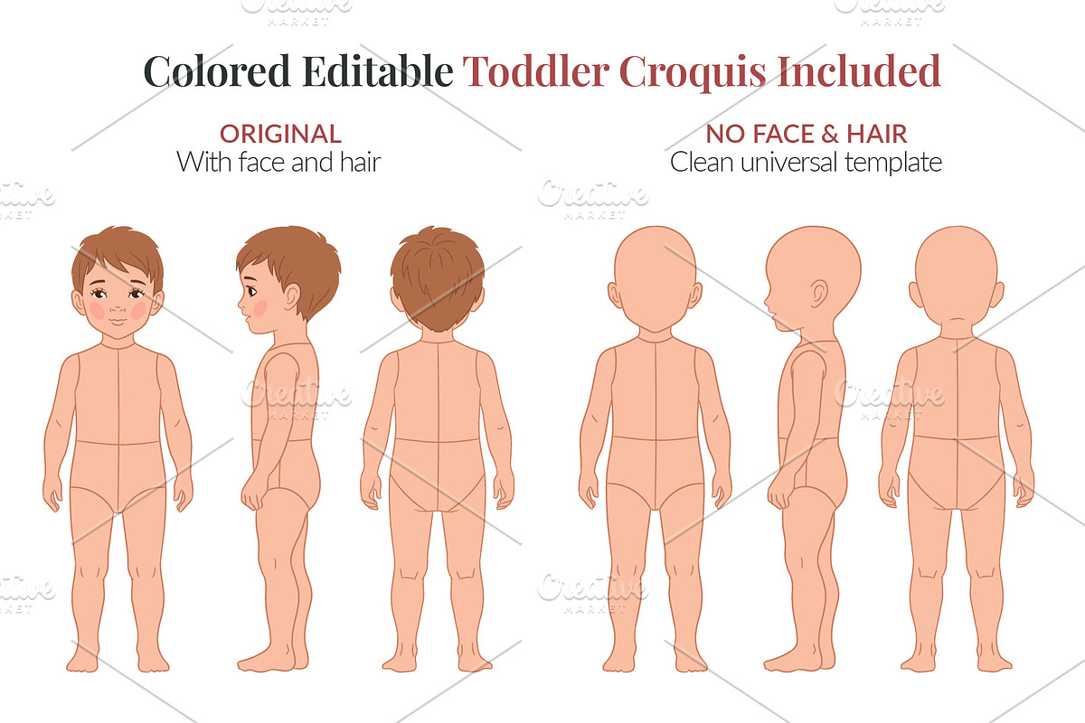 Toddler Fashion Croquis Bundle, a Person Illustration by Shorena Fashion Draws (Photo 12 of 13)