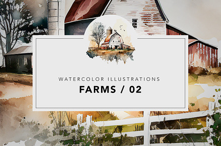 Farms - Watercolor illustrations 02