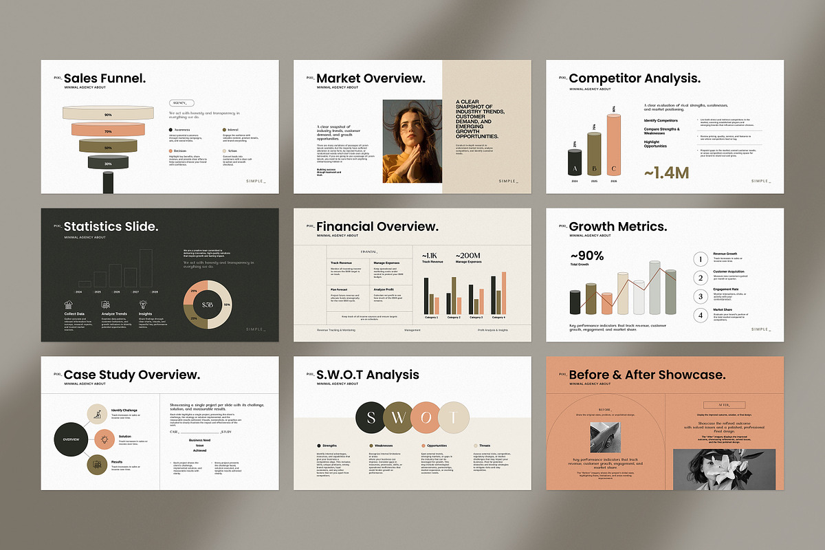 Minimal Presentation Template preview 8