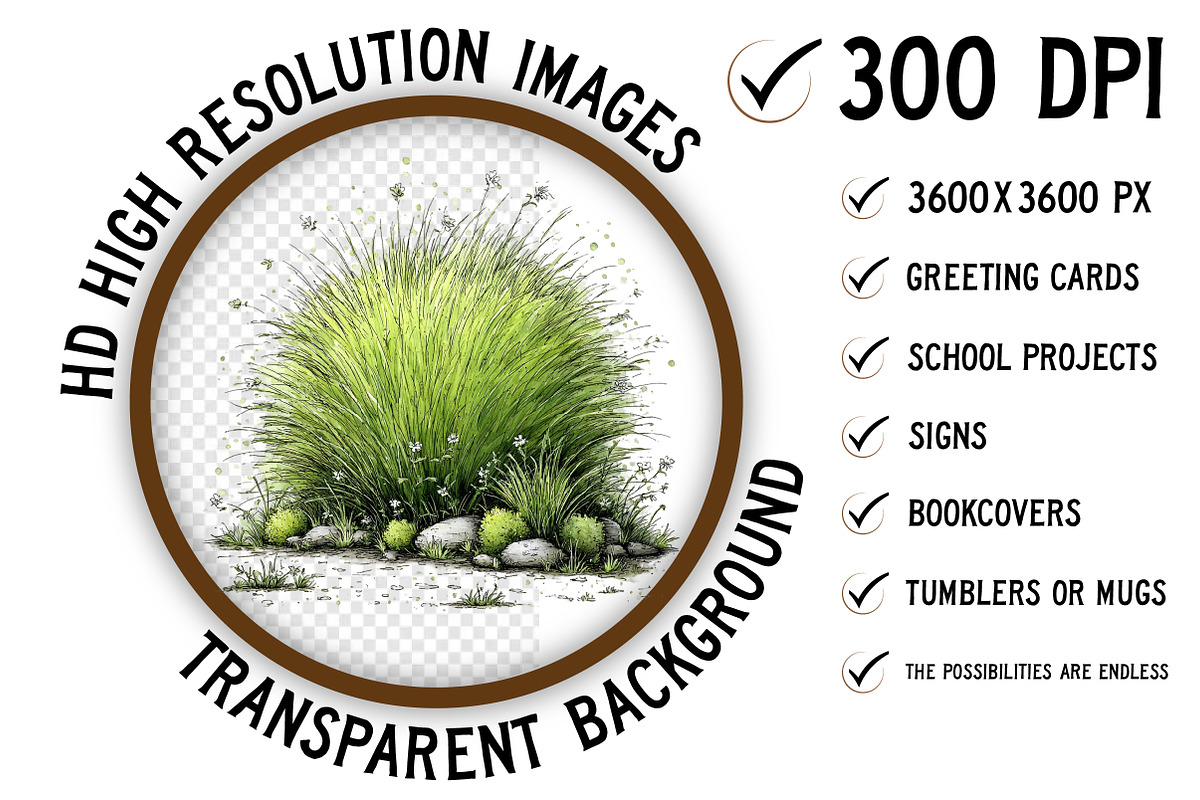 Watercolor Spring Green Grass Clipar, an Illustration by Craft Nest (Photo 2 of 6)
