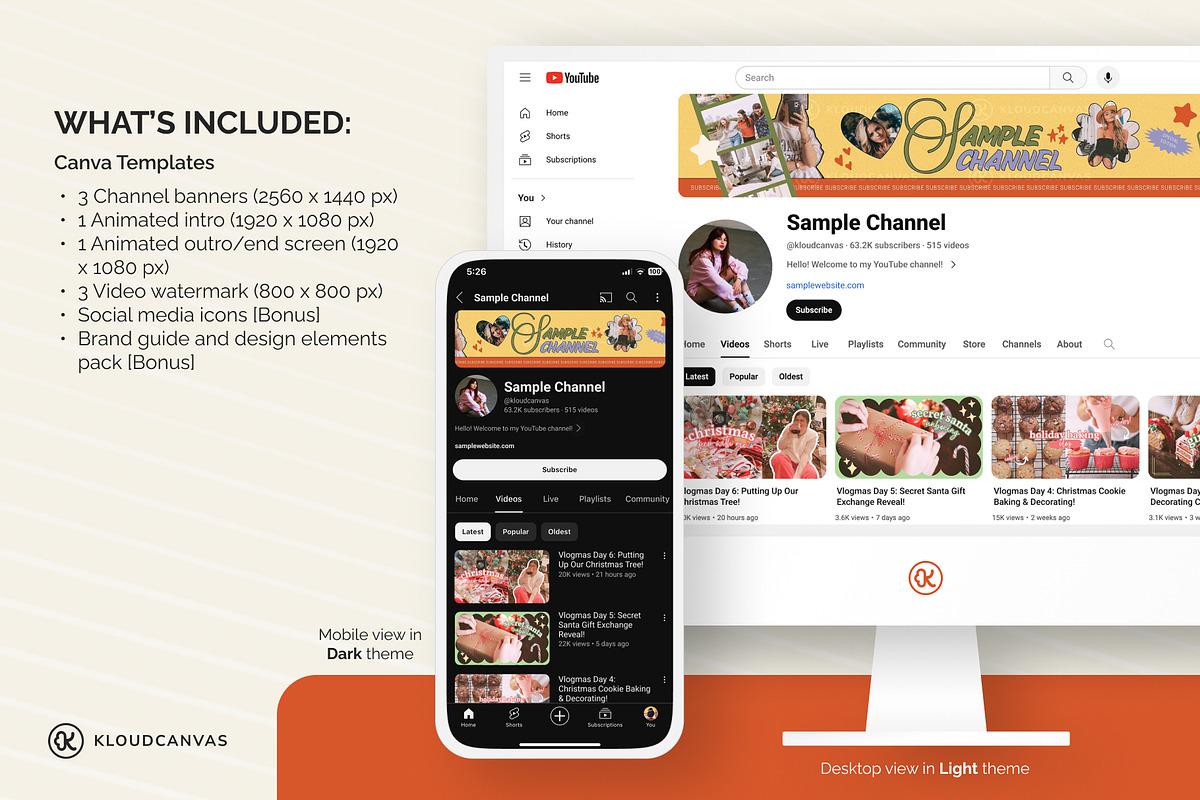 YouTube Branding Kit - Retro Collage, a Social Media Template by KloudCanvas (Photo 2 of 7)