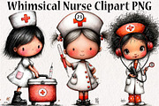 Whimsical Nurse Clipart PNG, a Seasonal Illustration by CreationArt (Thumbnail 1 of 5)