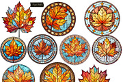 Autumn Leaves PNG Stained Glass, a Seasonal Illustration by Tanya Kart (Thumbnail 3 of 7)