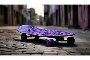 skateboard purple camo ai generated, a Beauty & Fashion Photo by pikepicture