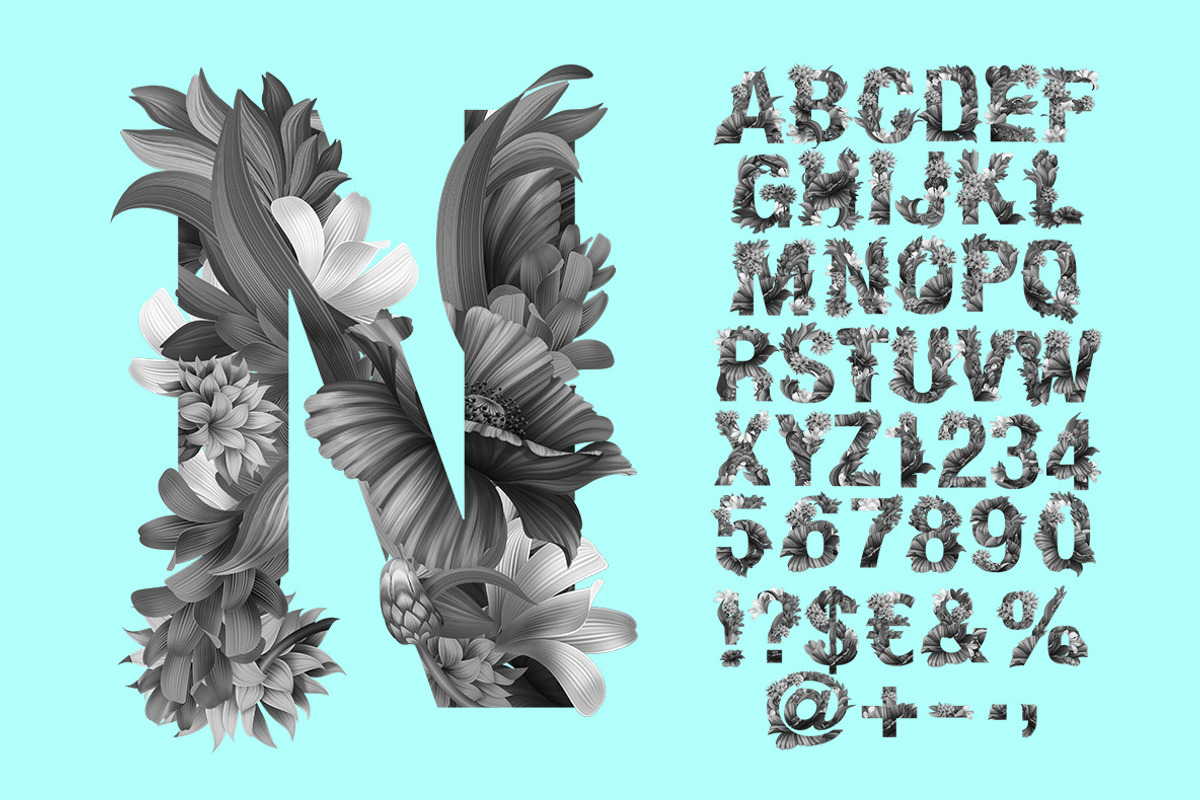 Wacomka Flowers Font, a Font by Handmadefont (Photo 2 of 10)