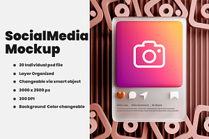 Instagram Style Mockup, a Books & Magazine Mockup by samsulpassive