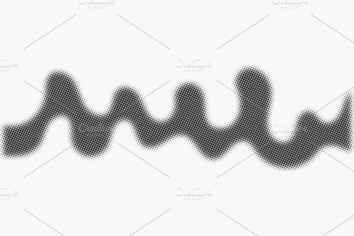 Halftone wave dotted line texture, a Decorative Illustration by Design Store (Photo 2 of 3)