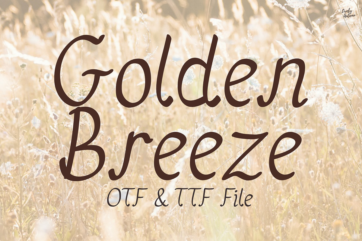 Golden Breeze | Handwriting font, a Handwritten Font by LivelyAutumn11.11 (Photo 1 of 5)