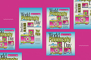 Blue Y2K World Photography Day Flyer, a Flyer Template by graphicook (Thumbnail 4 of 4)