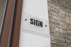 Square Acrylic Wall Sign Mockup