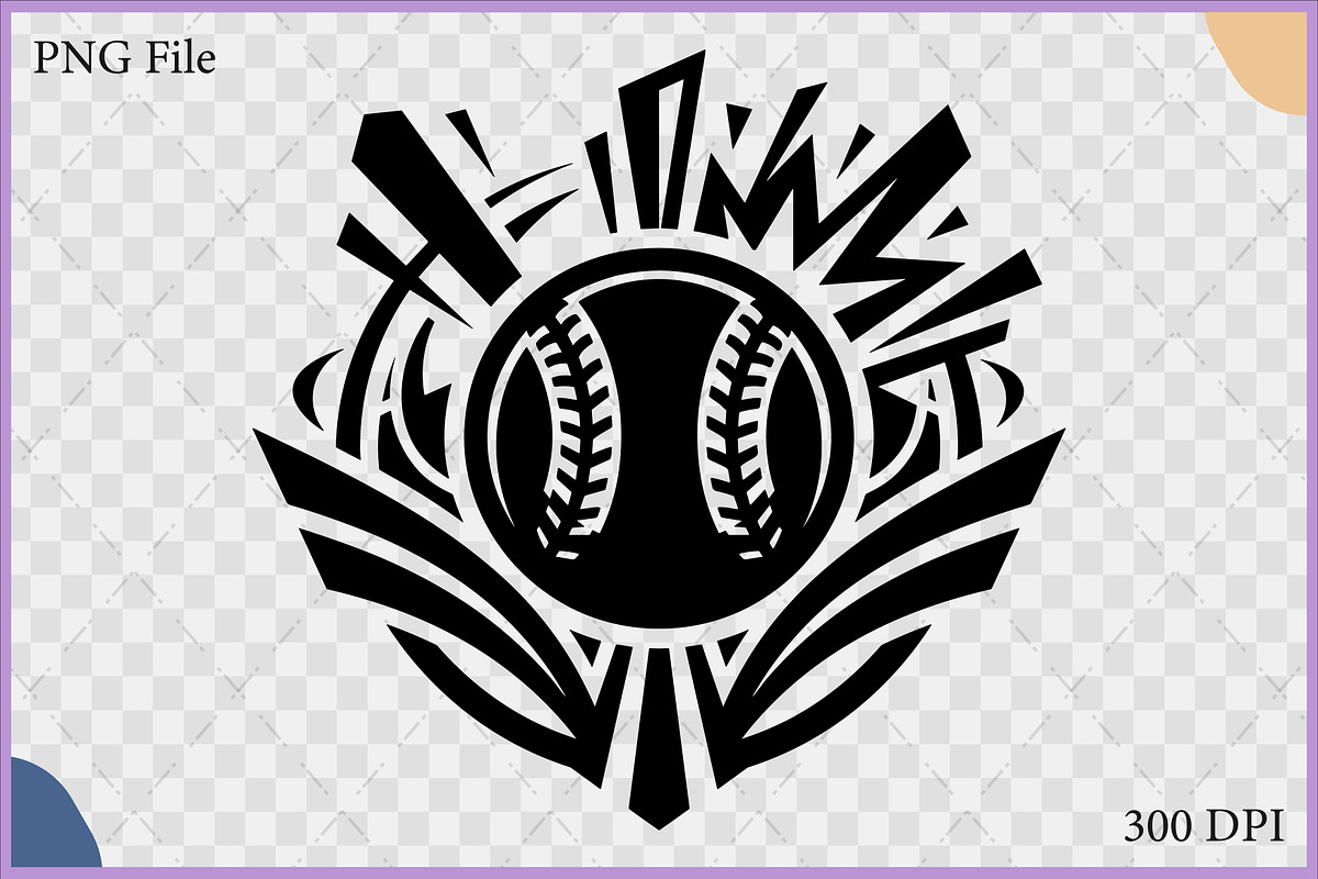 Tribal Baseball Badge Vector SVG PNG, a Sport Illustration by Gfx Expert Team (Photo 2 of 3)