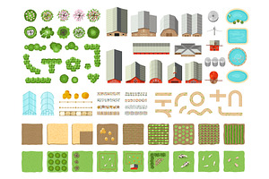 Farm top view. Landscape elements of, an Object Illustration by Onyx