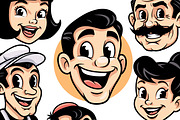 Retro People Avatar Bundle, a Person Illustration by Tekuni (Thumbnail 2 of 12)