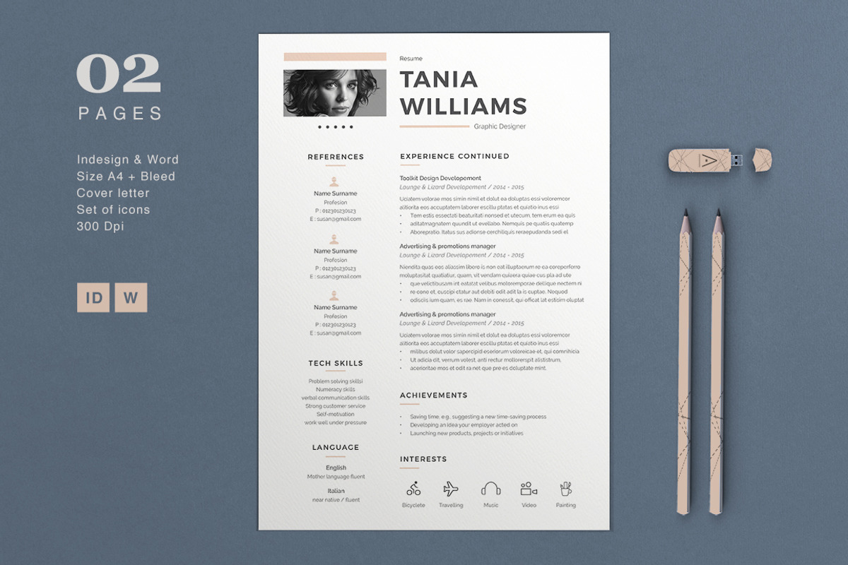 Resume Tania 2 Pages, a Resume Template by Astut (Photo 4 of 5)