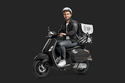 Delivery guy on scooter Mockup, an Advertising Mockup by BlackMockup (Thumbnail 9 of 12)