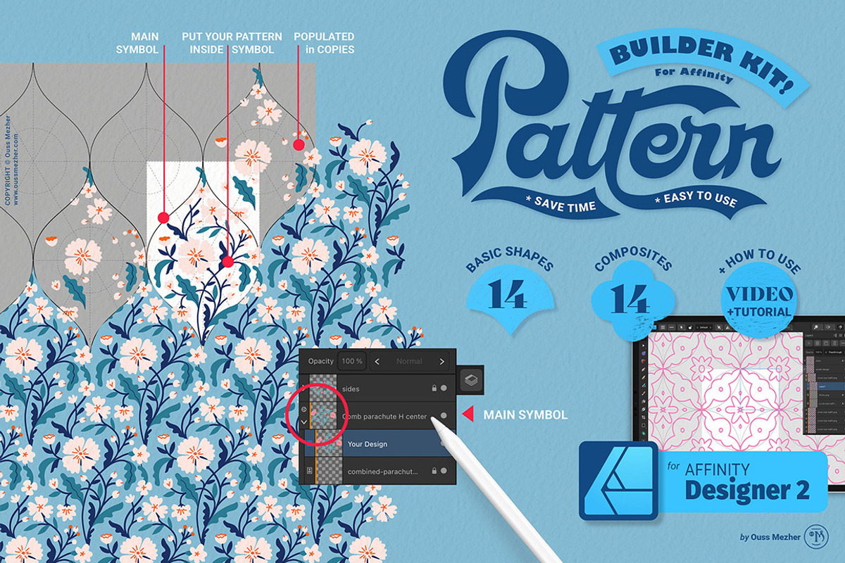 Pattern Builder Kit for Affinity, a Brushes & More by Ouss Mezher (Photo 1 of 8)