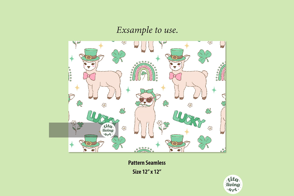 Lucky Lambs Seamless Pattern, a Seasonal Illustration by TitaLivingArt (Photo 12 of 13)