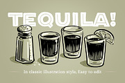 Tequila shots bold illustrations, a Food Illustration by Serifs & Whiskey (Thumbnail 1 of 4)