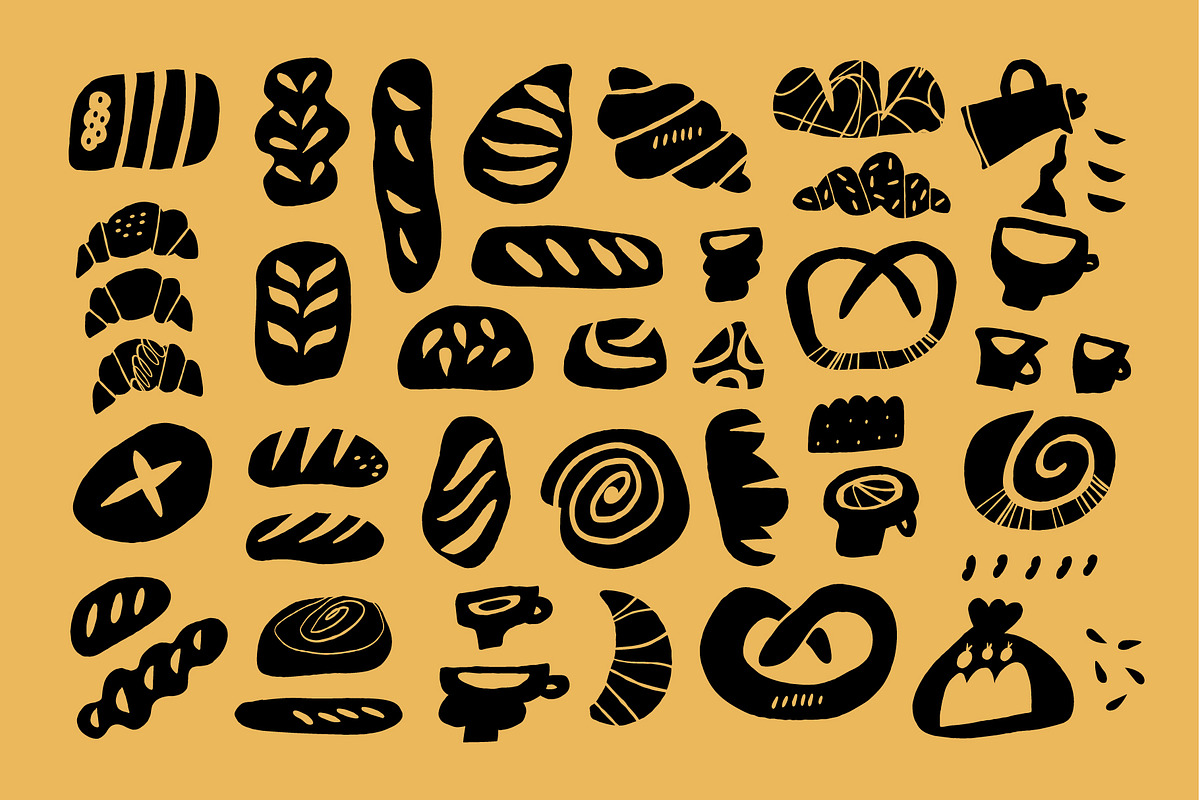 BAKERY SHAPES | HAND DRAWN CLIPART, a Decorative Illustration by Favete Art (Photo 7 of 22)