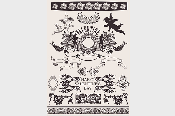 Valentine Design Elements. Vector. preview 2