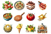 Watercolor Italian Food Clipart, an Illustration by Libby Wishes (Thumbnail 5 of 6)