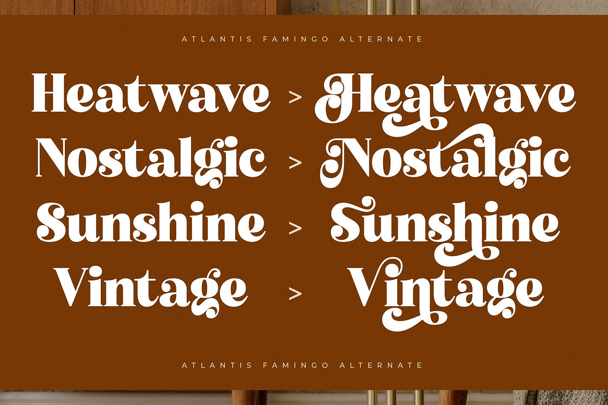 Atlantis Famingo Retro Serif Font, a Serif Font by Letterena Studios (Photo 3 of 15)