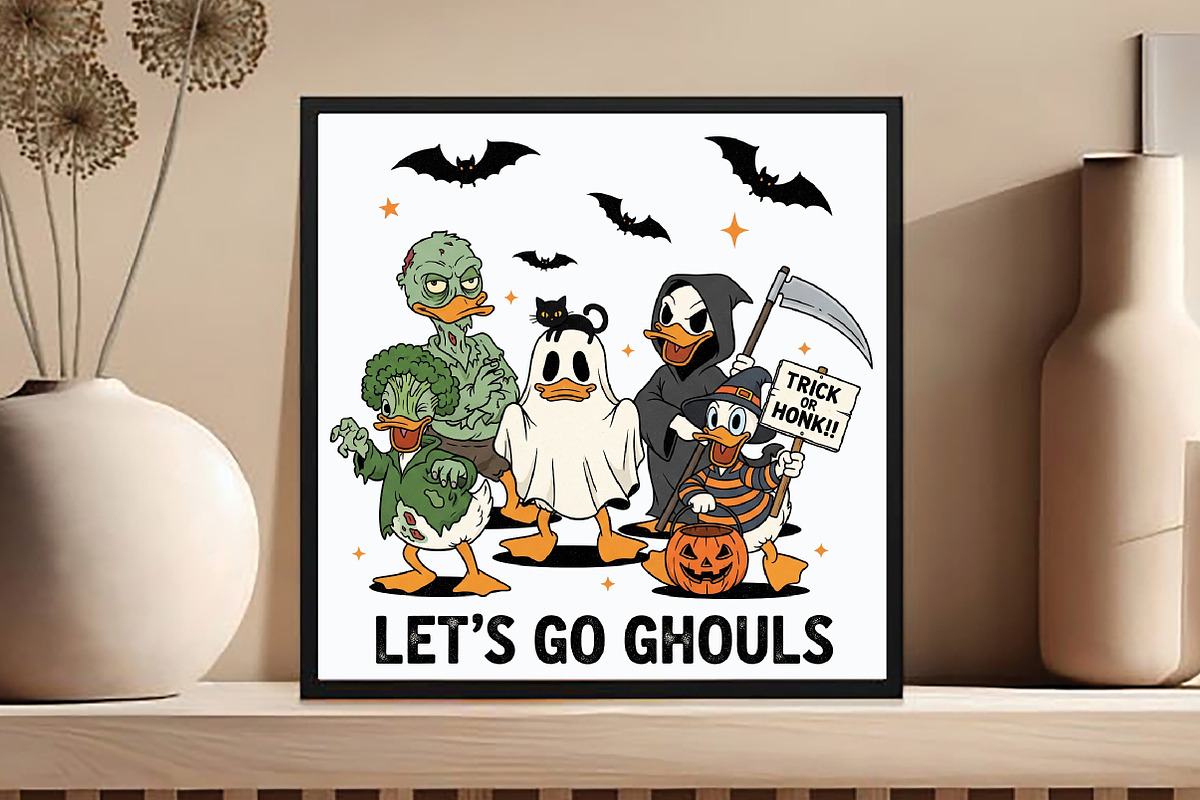 Let's Go Ghouls,Goose Halloween Png, an Illustration by DreamCafeArt (Photo 2 of 7)