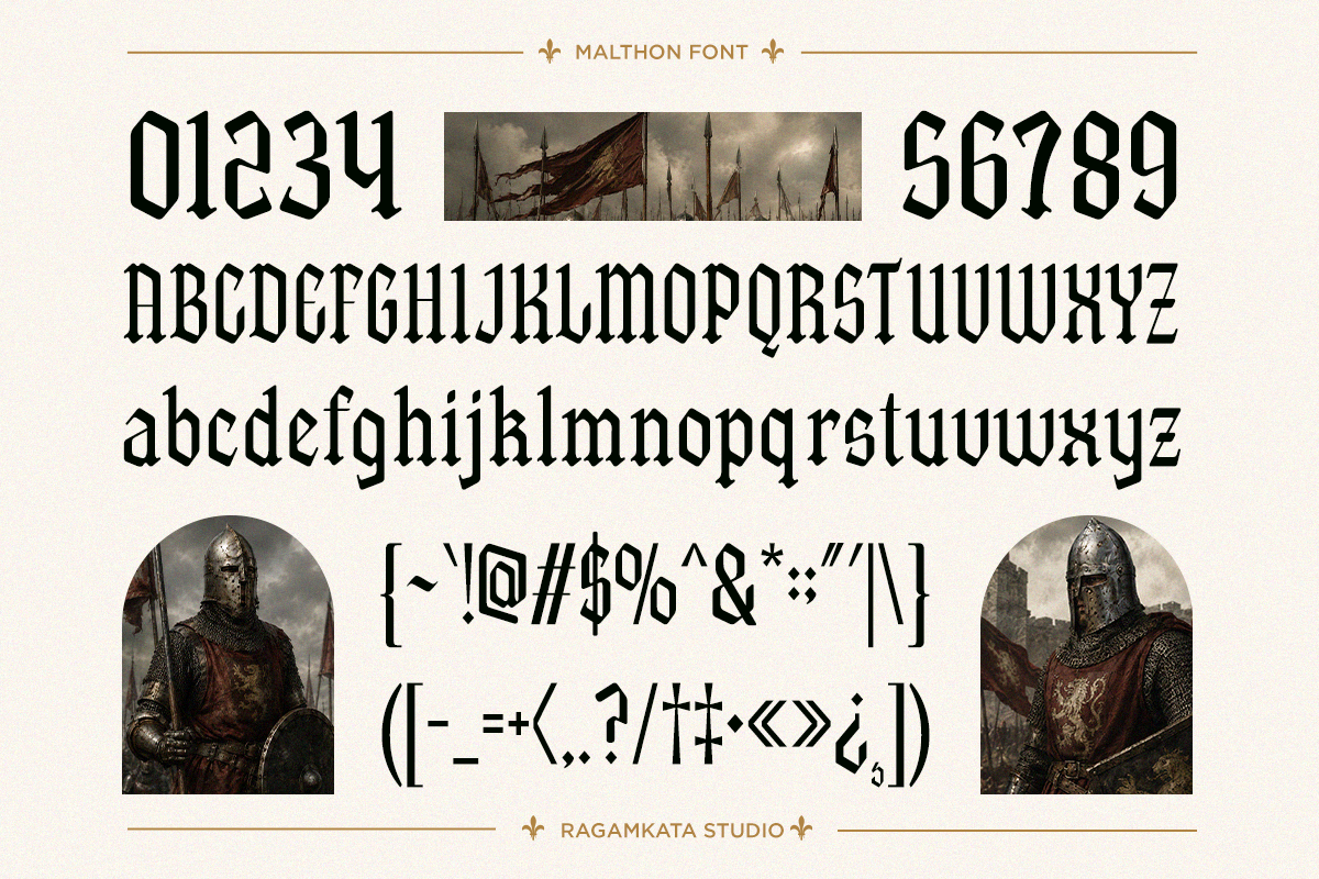 Malthon - Medieval Blackletter Font, a Blackletter Font by RagamKata (Photo 9 of 10)