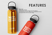 Water Bottle Mockup Set, a Packaging Mockup by Mirachma Project (Thumbnail 2 of 10)