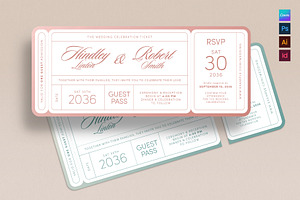 Wedding Ticket Invitation Template, an Invitation Template by BrandPacks