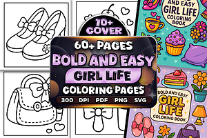 Bold and Easy Girl Life Coloring, a Seasonal Illustration by Craftsbeefy