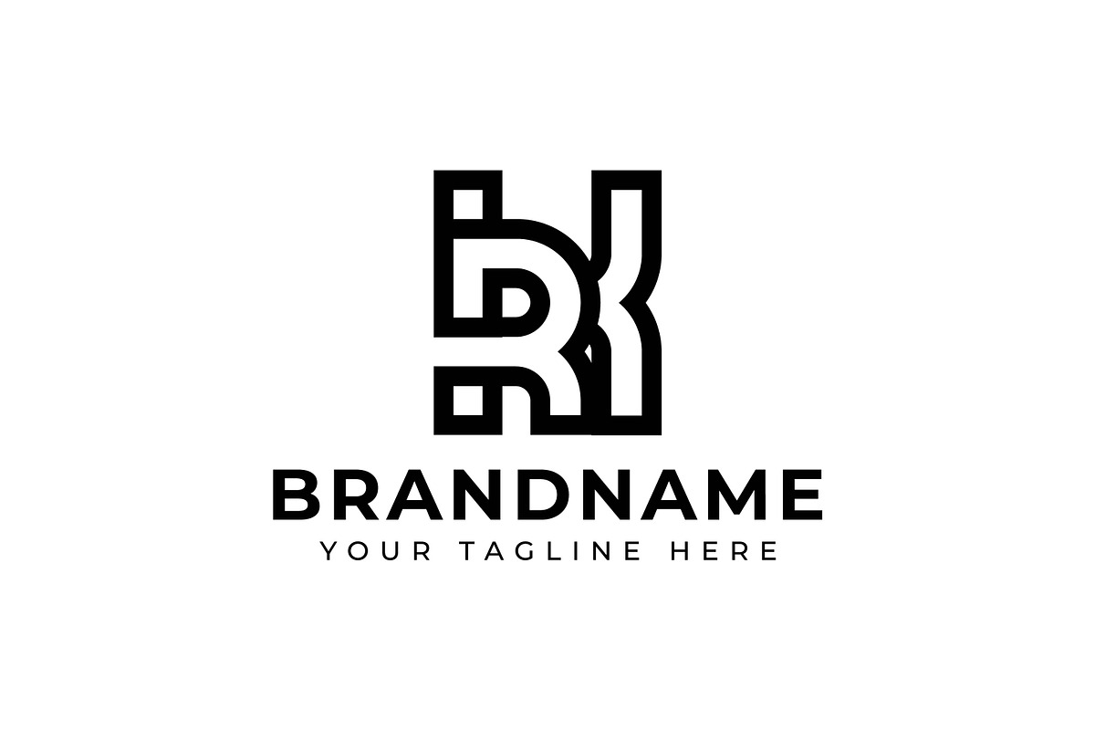 Letters KR Monogram Logo, a Branding & Logo Template by Pray Art Design Studio