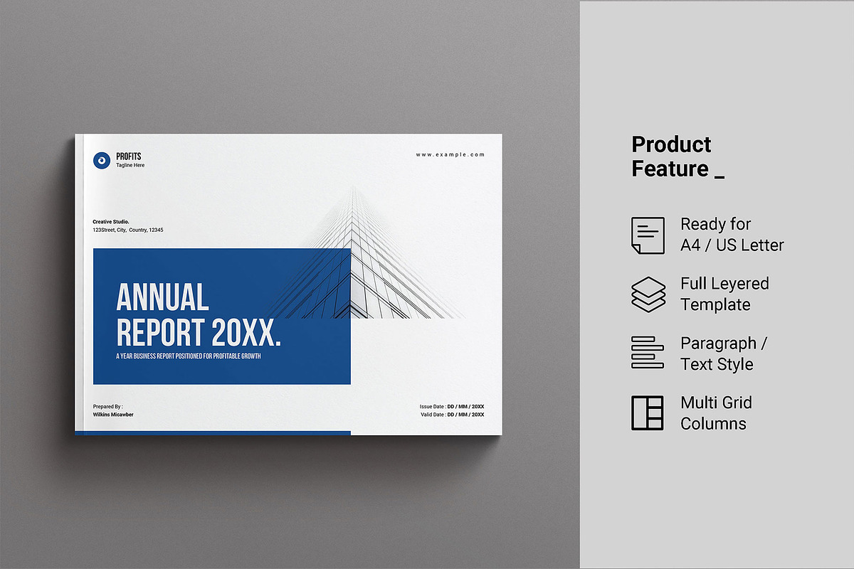 Annual Report Template Landscape, a Brochure Template by Work-Envance (Photo 2 of 8)