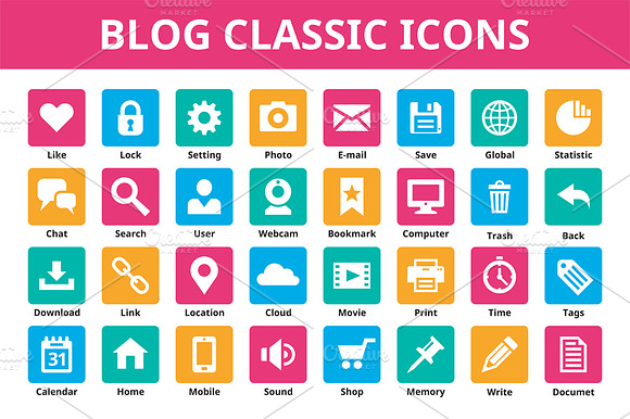 Blog Classic Vector Icons