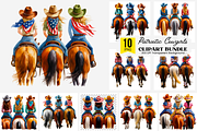 10 Patriotic Cowgirls PNG Clipart, a Graphic by Clipart Bloom (Thumbnail 1 of 11)