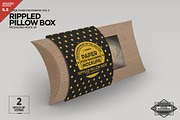 Rippled Pillow Box Packaging Mockup, a Packaging Mockup by INCDesign (Thumbnail 1 of 9)