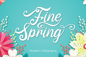 Fine Spring, a Script Font by Attype